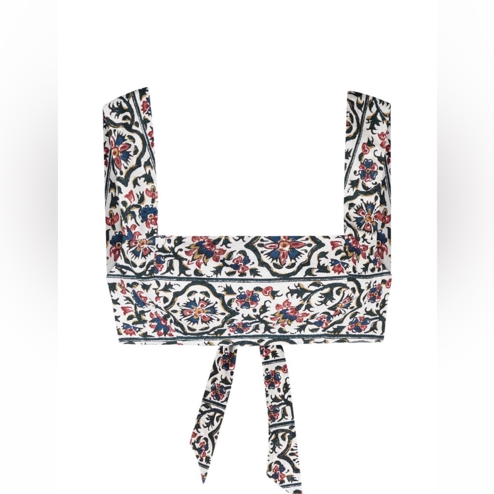 Boteh White Verbena Paisley-print Crop Top - Picture 4 of 8